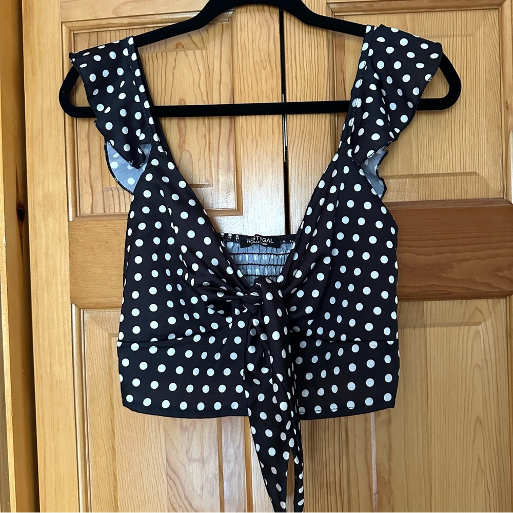 Polka Dot Black Top